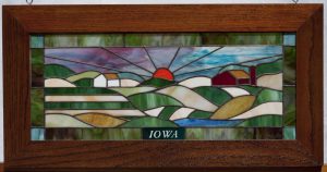 Iowa Farm Scene with Oak Frame